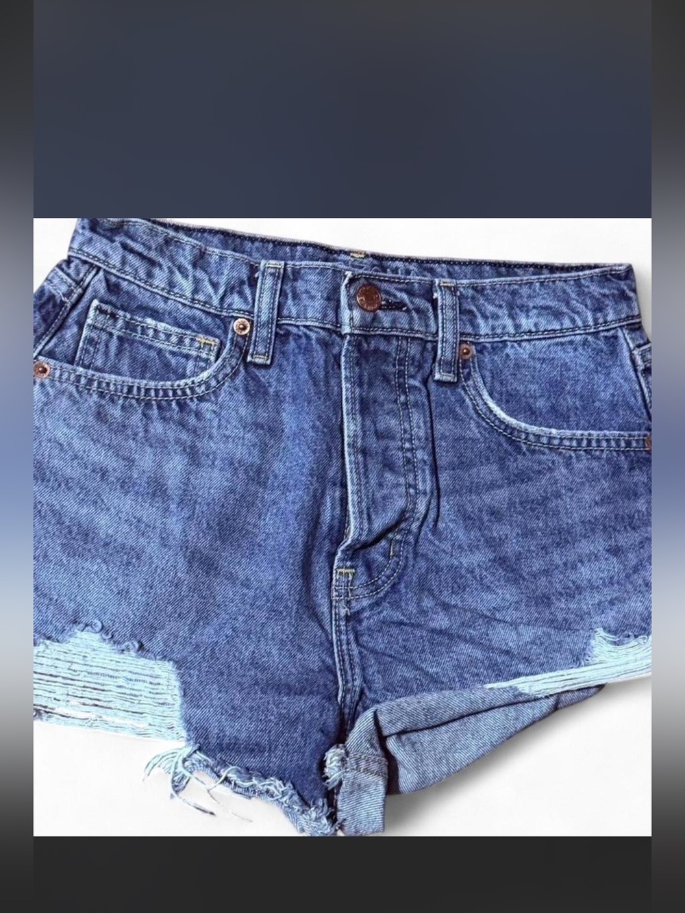 Arizona Jean Company Distressed Denim Shorts - Blue